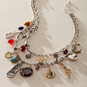 FREE PEOPLE Maxamillion Charm Necklace World Traveler NWT